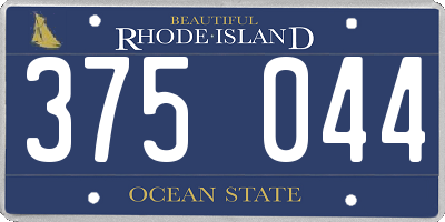 RI license plate 375044