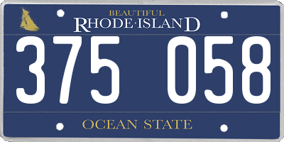 RI license plate 375058