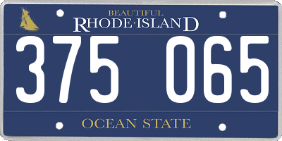 RI license plate 375065
