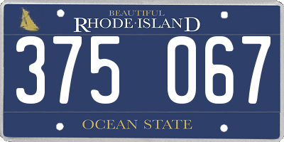RI license plate 375067