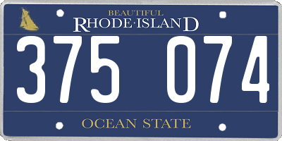 RI license plate 375074