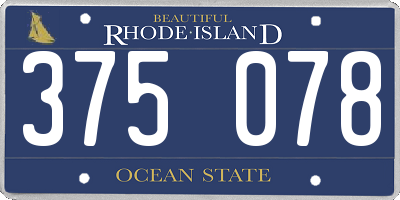 RI license plate 375078