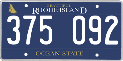 RI license plate 375092
