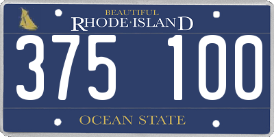RI license plate 375100