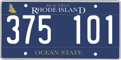 RI license plate 375101
