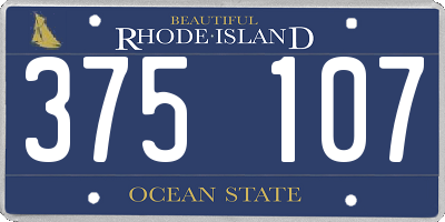 RI license plate 375107