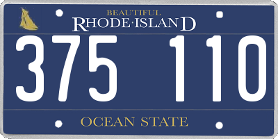 RI license plate 375110