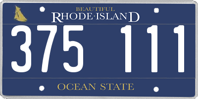 RI license plate 375111