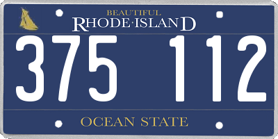 RI license plate 375112