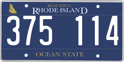 RI license plate 375114