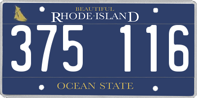 RI license plate 375116