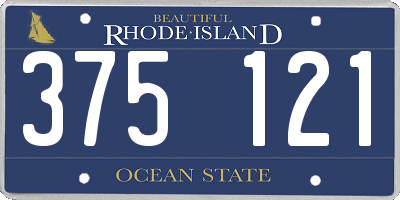 RI license plate 375121