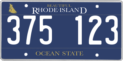 RI license plate 375123