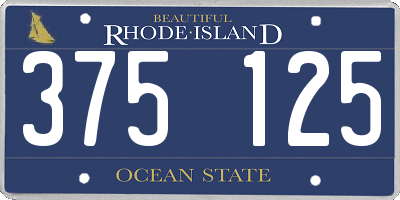 RI license plate 375125