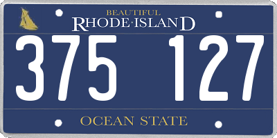 RI license plate 375127
