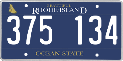 RI license plate 375134