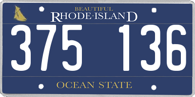 RI license plate 375136