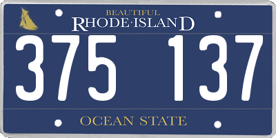 RI license plate 375137