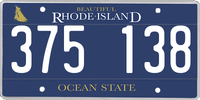 RI license plate 375138