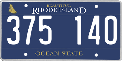 RI license plate 375140