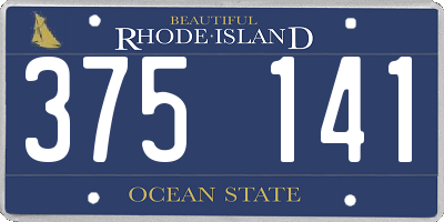 RI license plate 375141