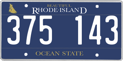 RI license plate 375143