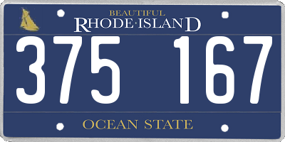 RI license plate 375167