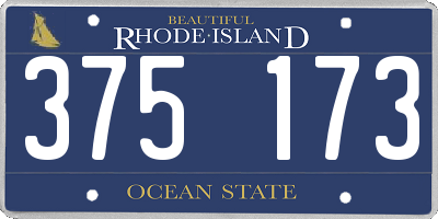 RI license plate 375173