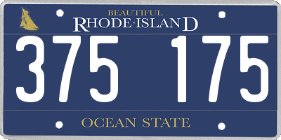 RI license plate 375175