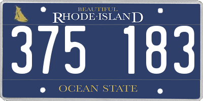 RI license plate 375183