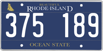 RI license plate 375189