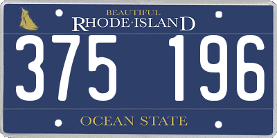 RI license plate 375196
