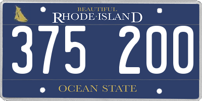 RI license plate 375200