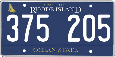 RI license plate 375205