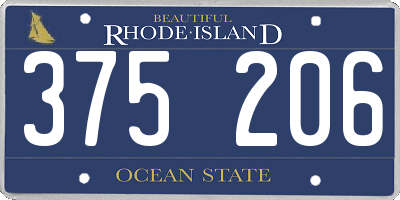 RI license plate 375206