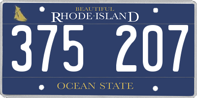 RI license plate 375207