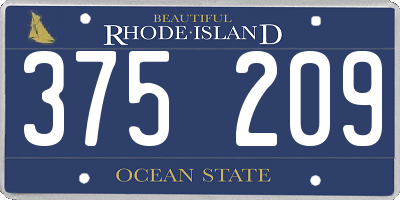 RI license plate 375209