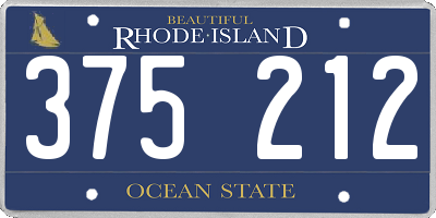 RI license plate 375212