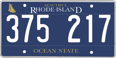 RI license plate 375217