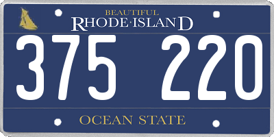 RI license plate 375220