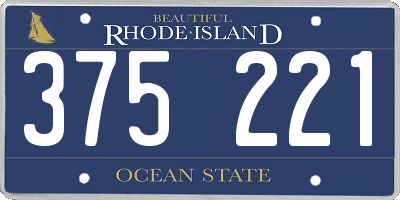 RI license plate 375221