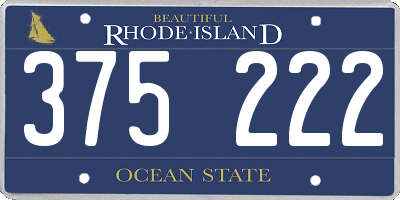 RI license plate 375222