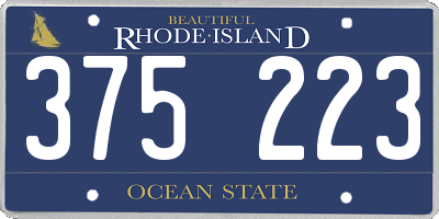 RI license plate 375223