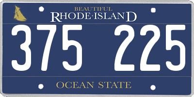 RI license plate 375225