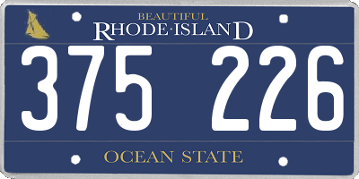 RI license plate 375226