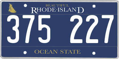RI license plate 375227