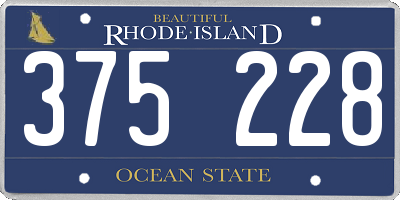 RI license plate 375228