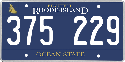 RI license plate 375229