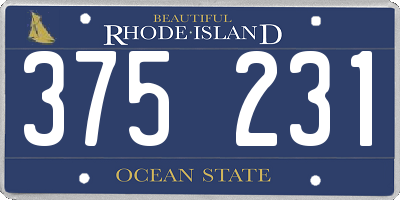 RI license plate 375231
