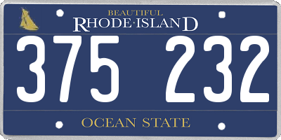 RI license plate 375232